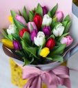Разноцветные тюльпаны 21 шт