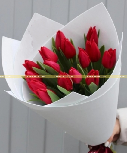 Красные тюльпаны 15 шт фото 1