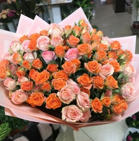 Букет  кустовых роз - Розы кустовые