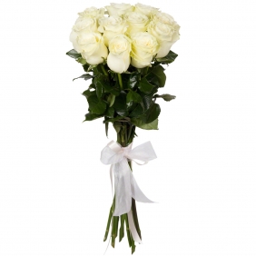 Розы (средние- 60 см) - Белые облака из 9 роз