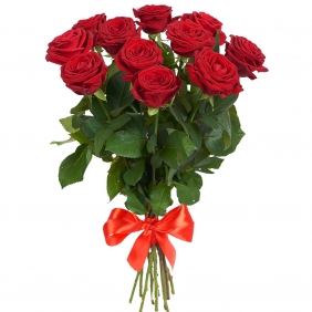Розы (средние- 60 см) - Любовь из 11 роз