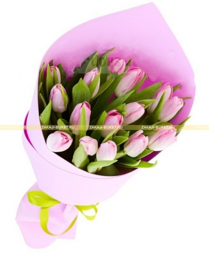 Букет из розовых тюльпанов фото 1