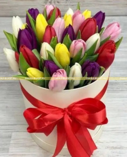 Тюльпаны в шляпной коробке 3 фото 1