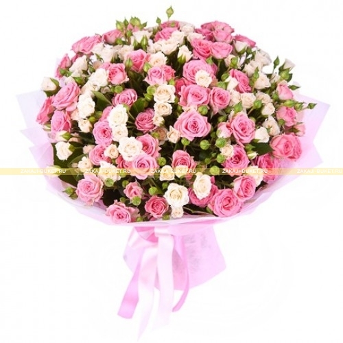 Букет из кустовых роз Розовое сияние фото 1